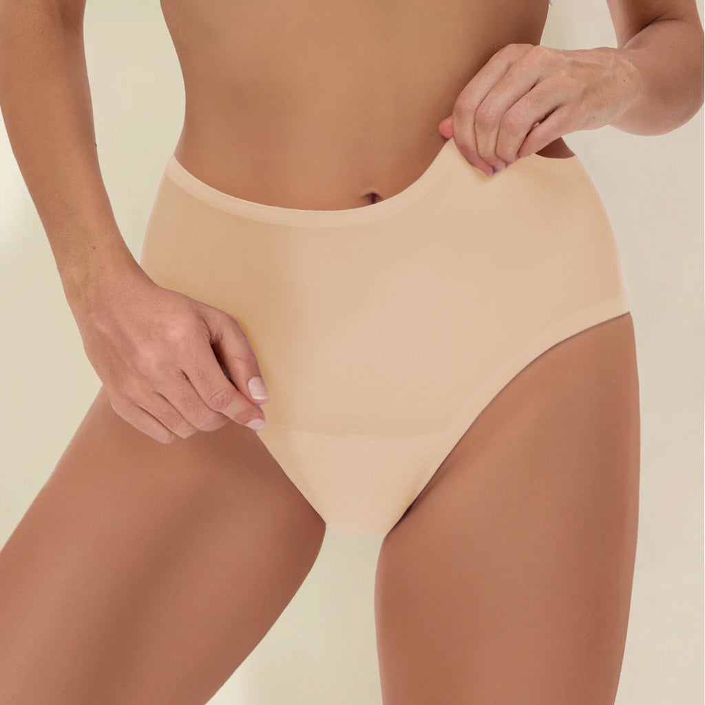 NEW: Seamless Leakproof High Waisted Beige 5-Pack (Heavy Absorbency Version)